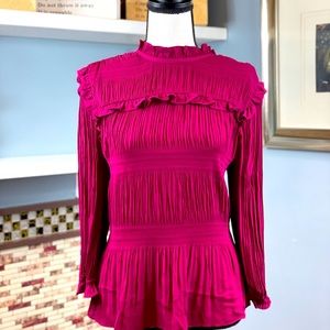 Ted Baker chiffon pleated high neck Blouse